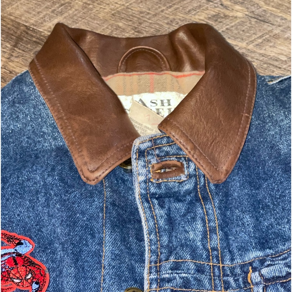 Ash Creek Trading Denim Jacket Lined Superhero Patch ‎ Small - Picture 3 of 16